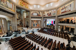 Zdjęcia z realizacji widowiska Santo Subito z okazji stulecia urodzin Jana Pawła II  /fot.: Fot. Tomasz Tołłoczko/BPN / 