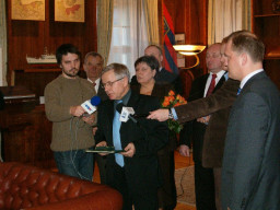 Przewodniczący Rady Miasta Bazyli Baran i Prezydent Piotr Krzystek  /fot.: S. Zyga / 